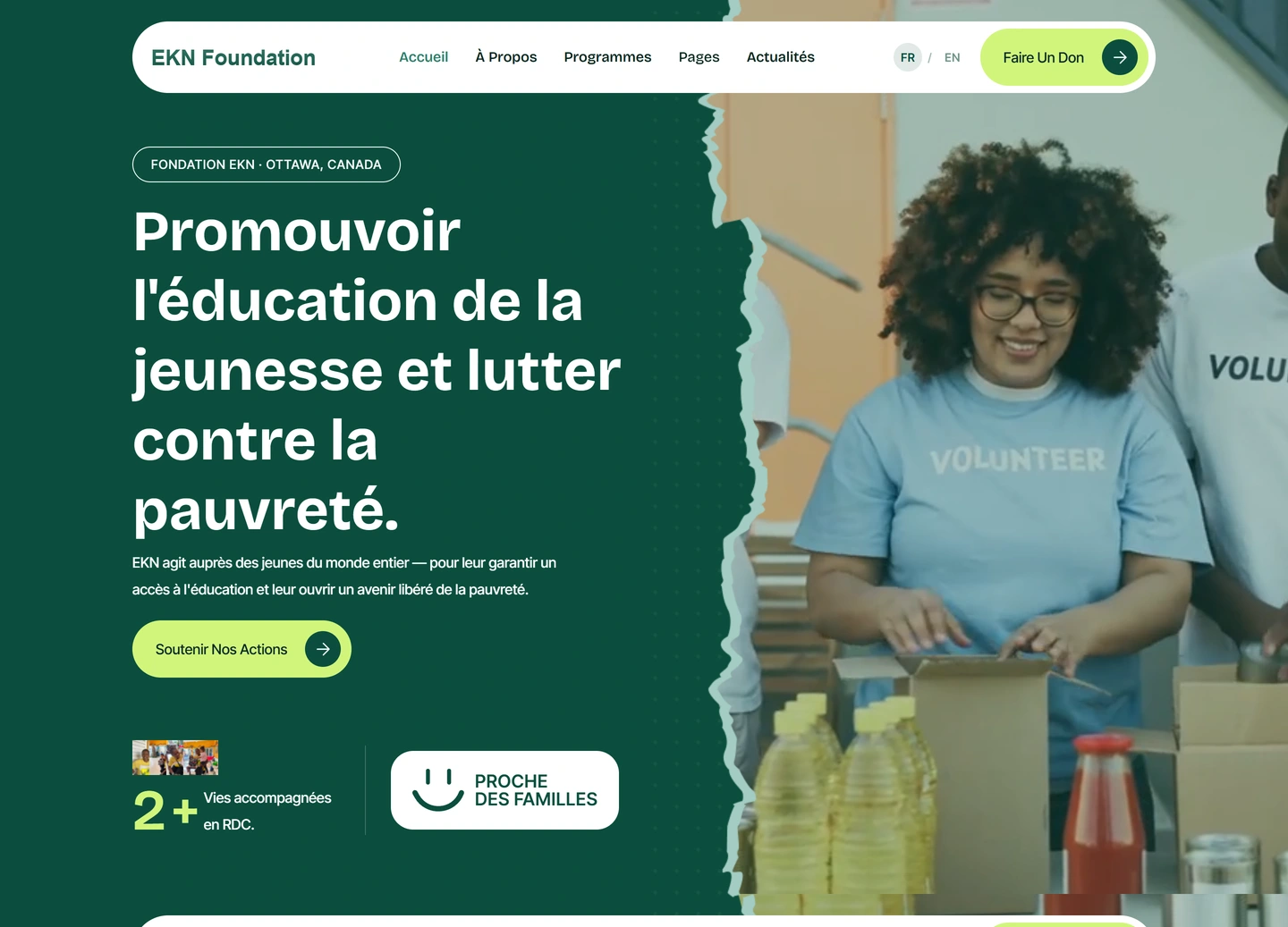 EKN Foundation website — Main page