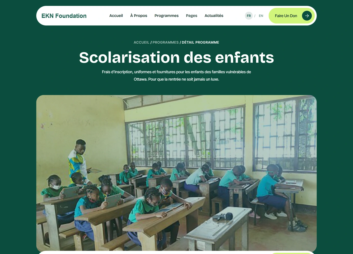 EKN Foundation website — Programs / education access 5eddx
