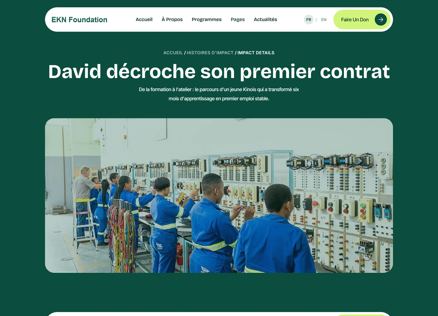 EKN Foundation website — Stories / davids leadership journey