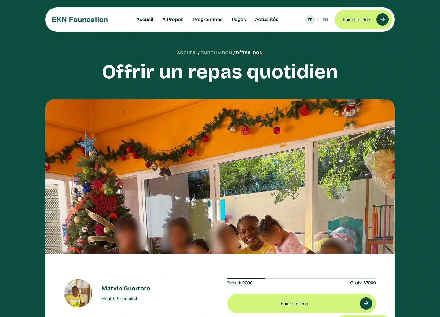 EKN Foundation website — Donation / help bring daily meals