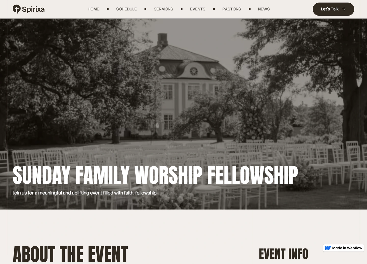 Famille d’impact website — Events / sunday family worship fellowship