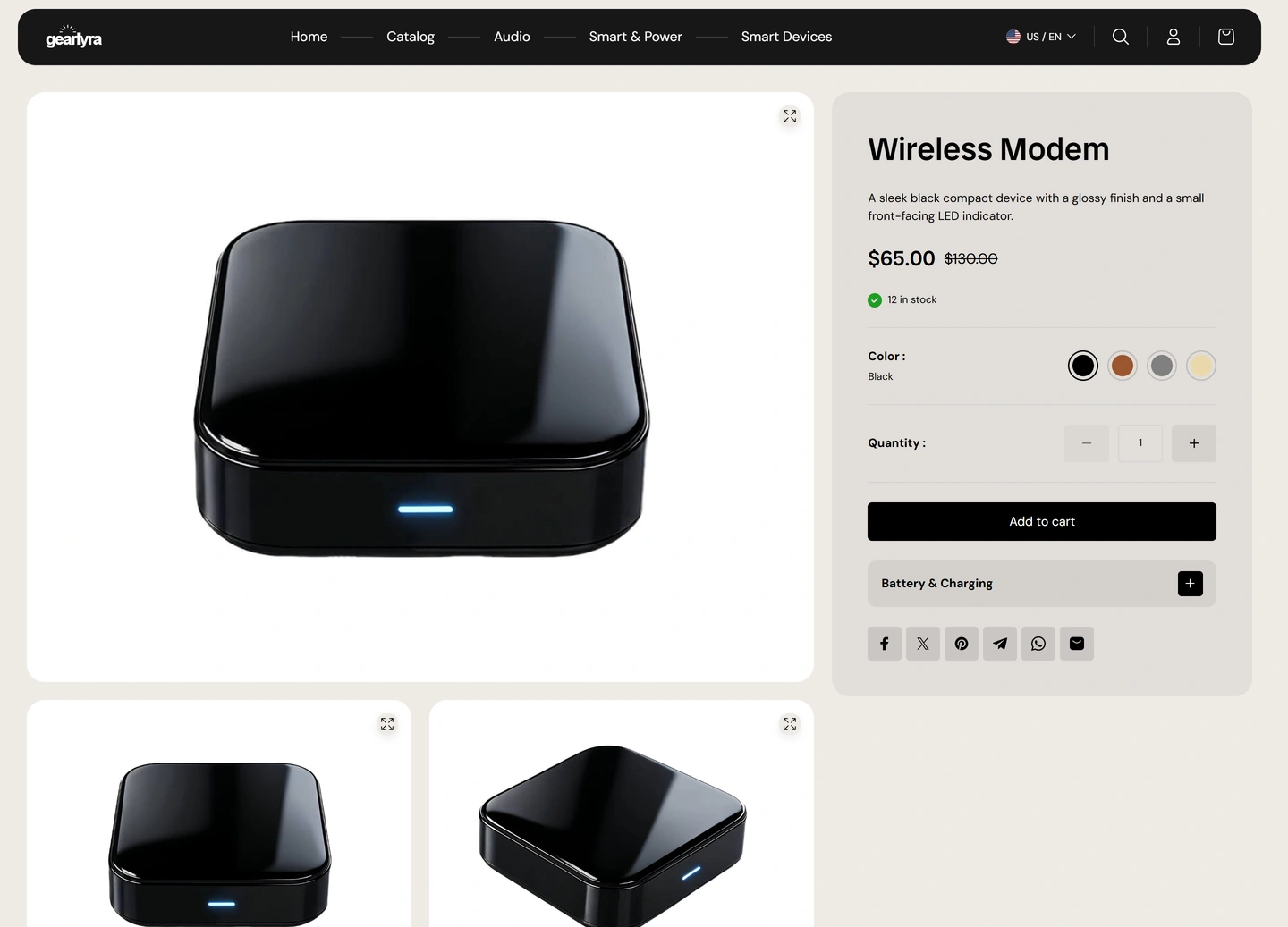 GearLyra ecommerce website — Products / home harmony