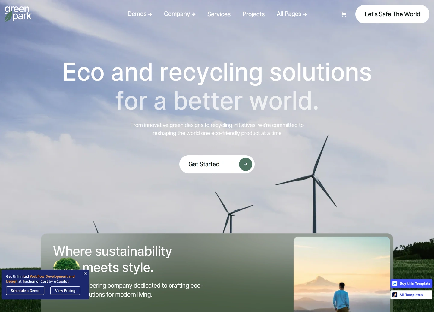 Green Park website design — Main page