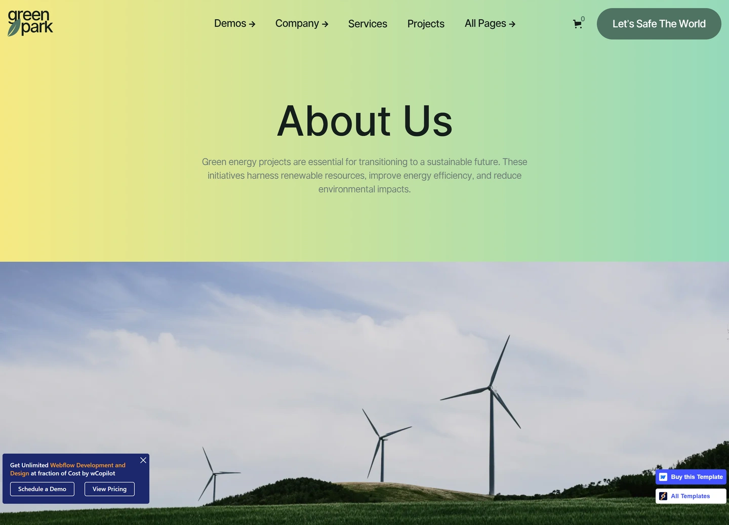 Green Park website design — About us
