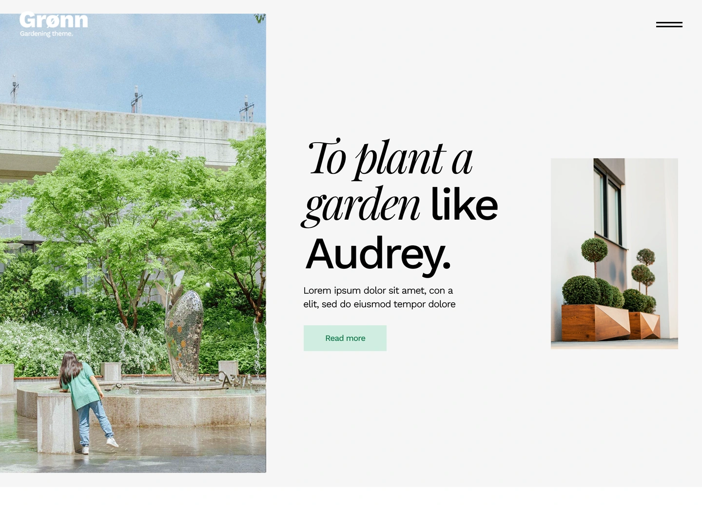Grønn landscaping website — Main page
