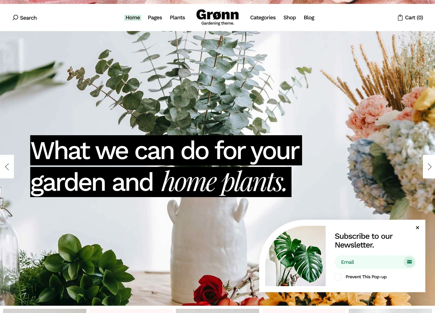 Grønn landscaping website — Flower shop