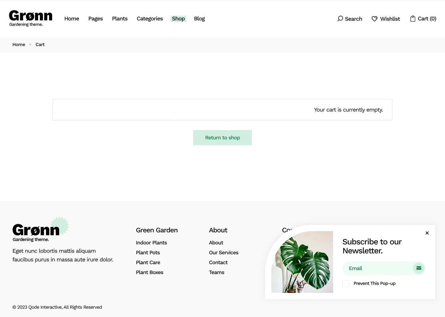 Grønn landscaping website — Cart