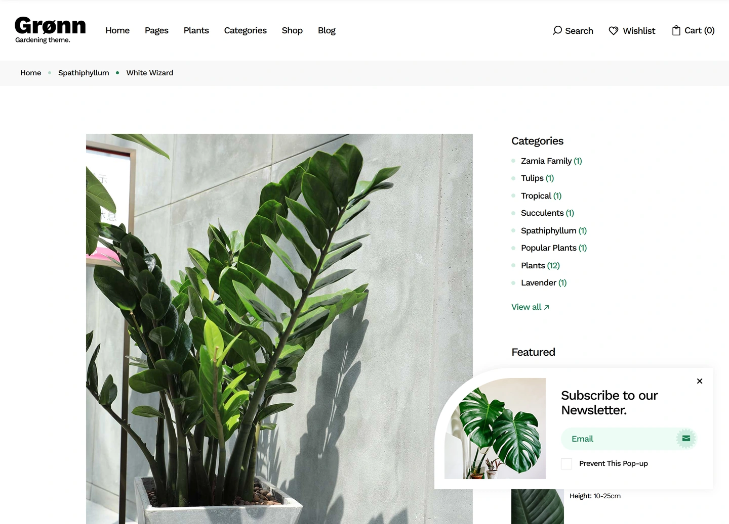 Grønn landscaping website — Plant guide / white wizard
