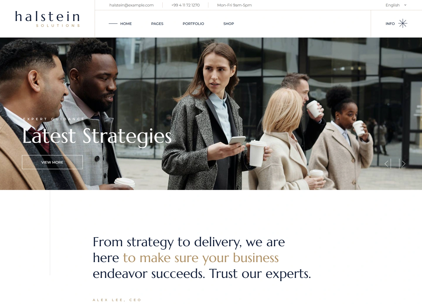 Halstein website — Main page