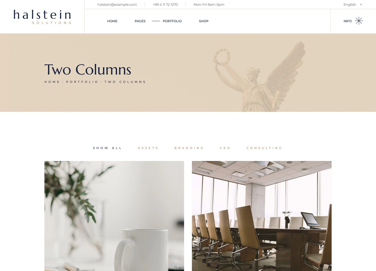Halstein website — Portfolio / two columns