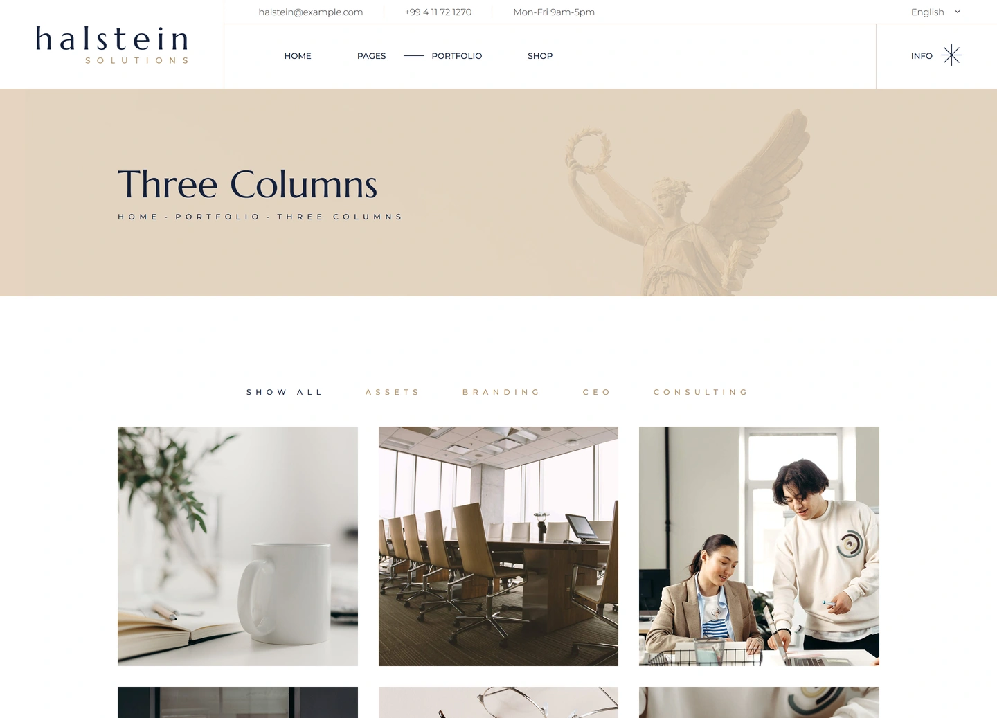 Halstein website — Portfolio / three columns
