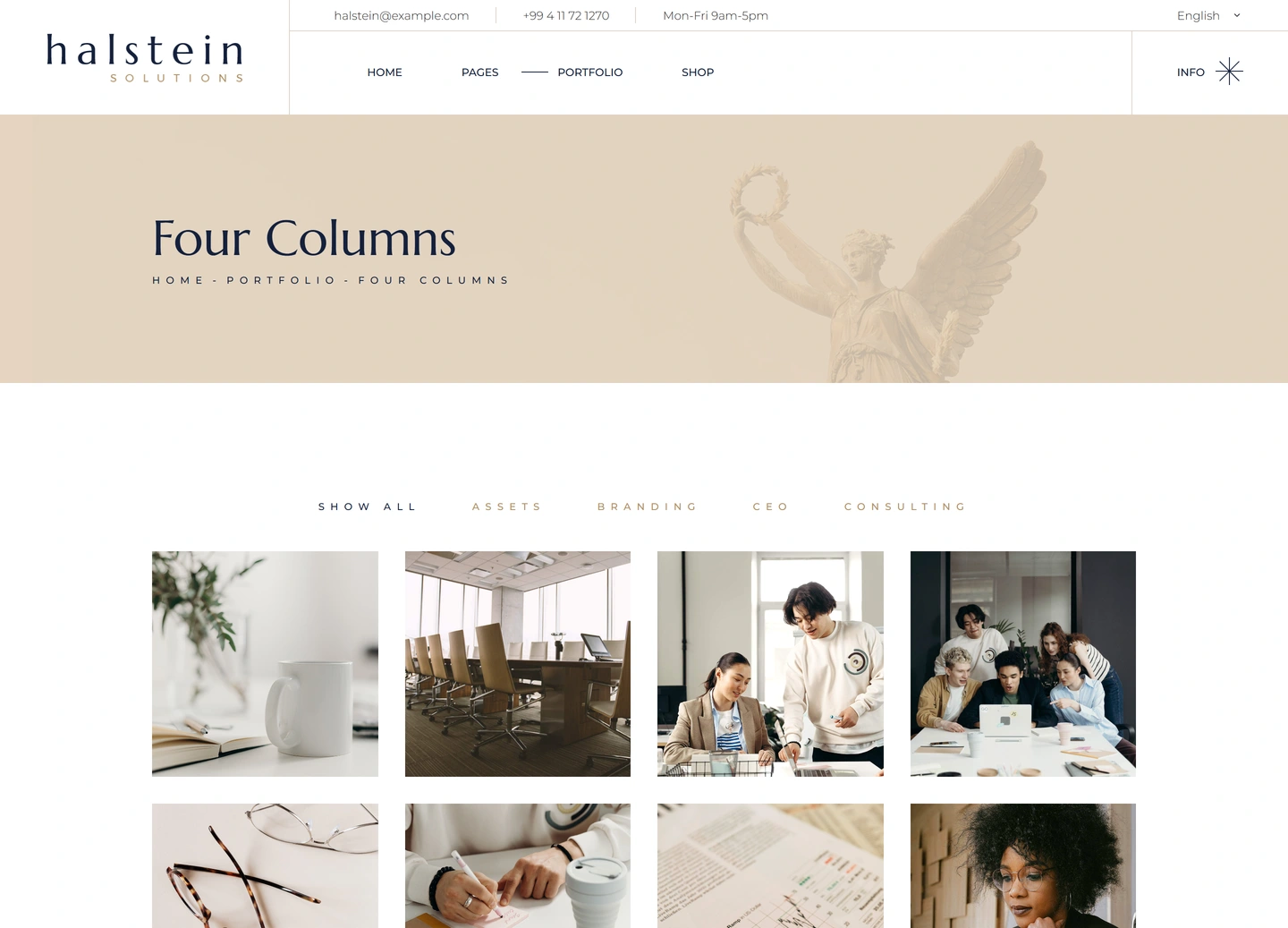 Halstein website — Portfolio / four columns