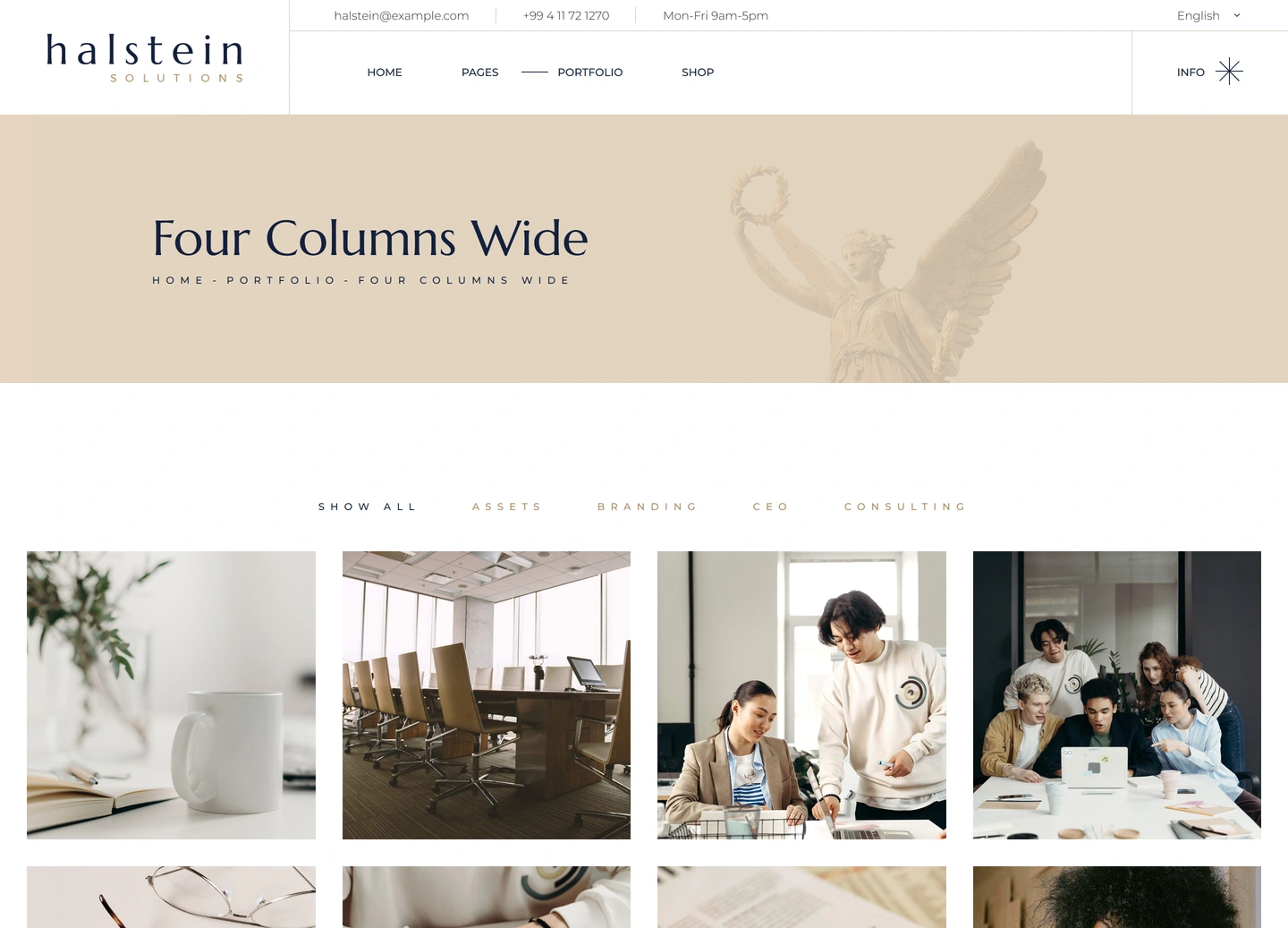 Halstein website — Portfolio / four columns wide