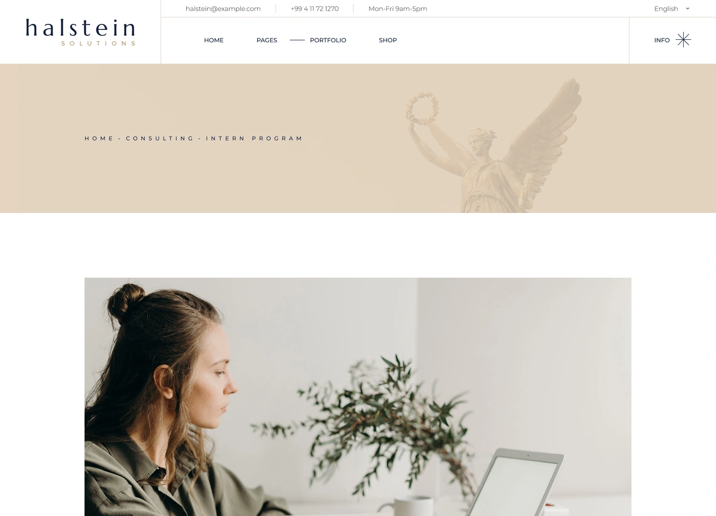 Halstein website — Portfolio item / intern program