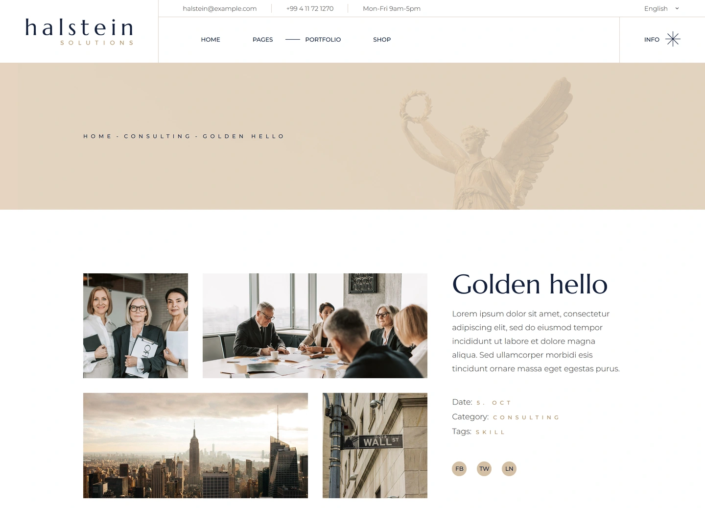 Halstein website — Portfolio item / golden hello