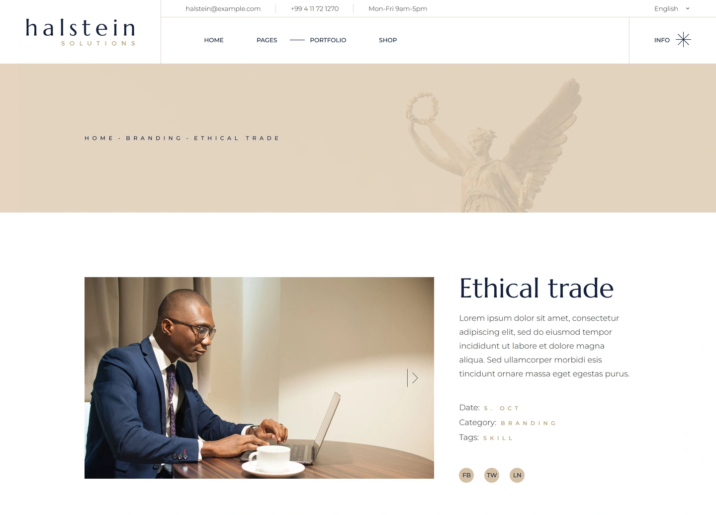 Halstein website — Portfolio item / ethical trade