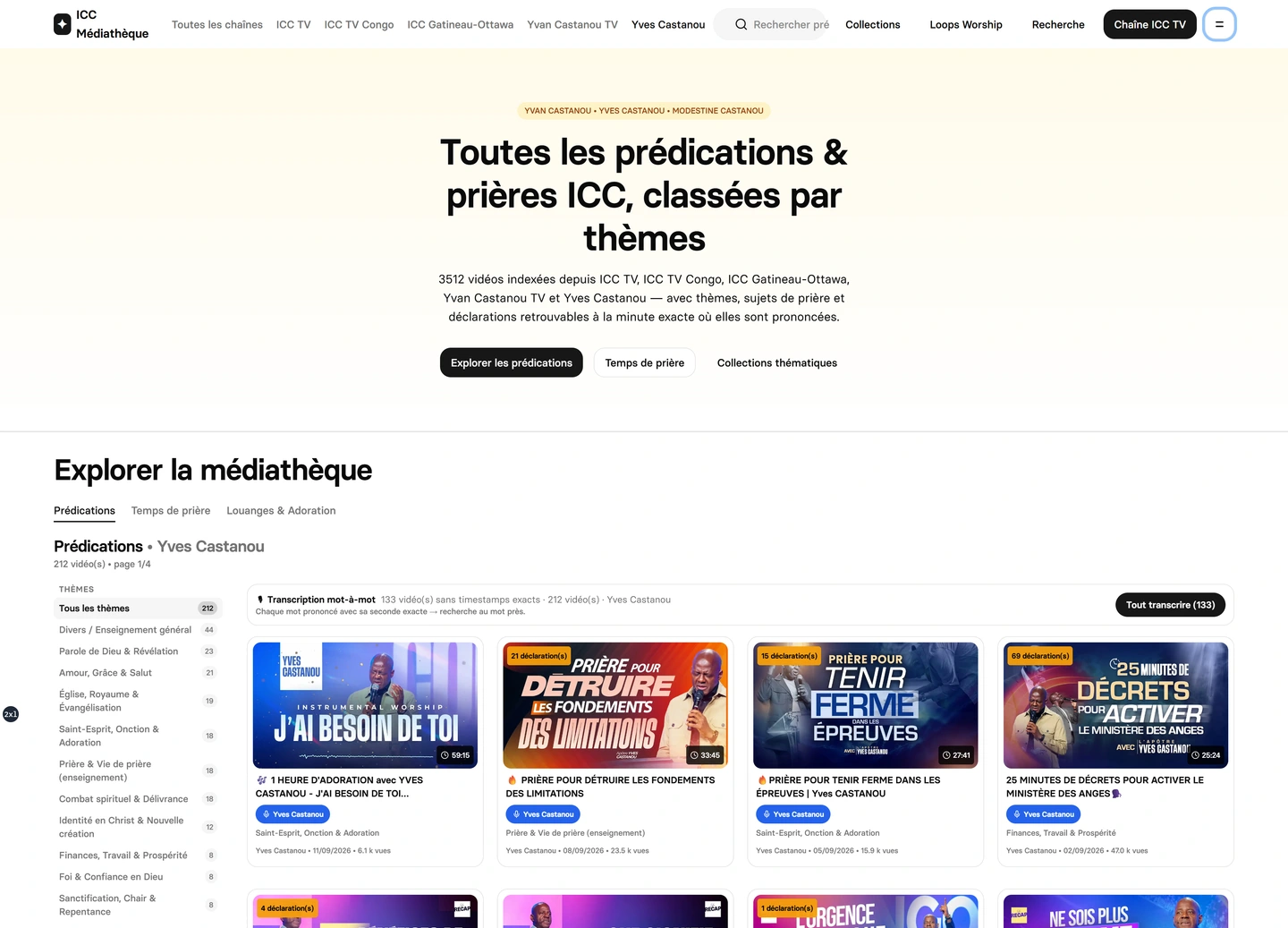 ICC media library — Sermons — yves castanou