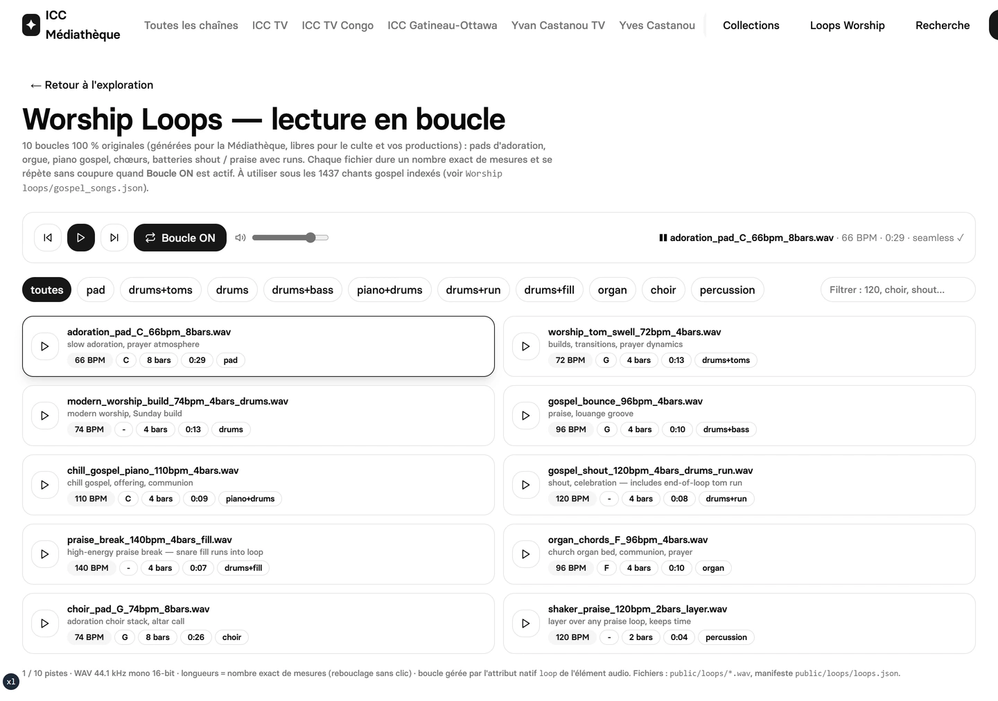 ICC media library — Worship loops
