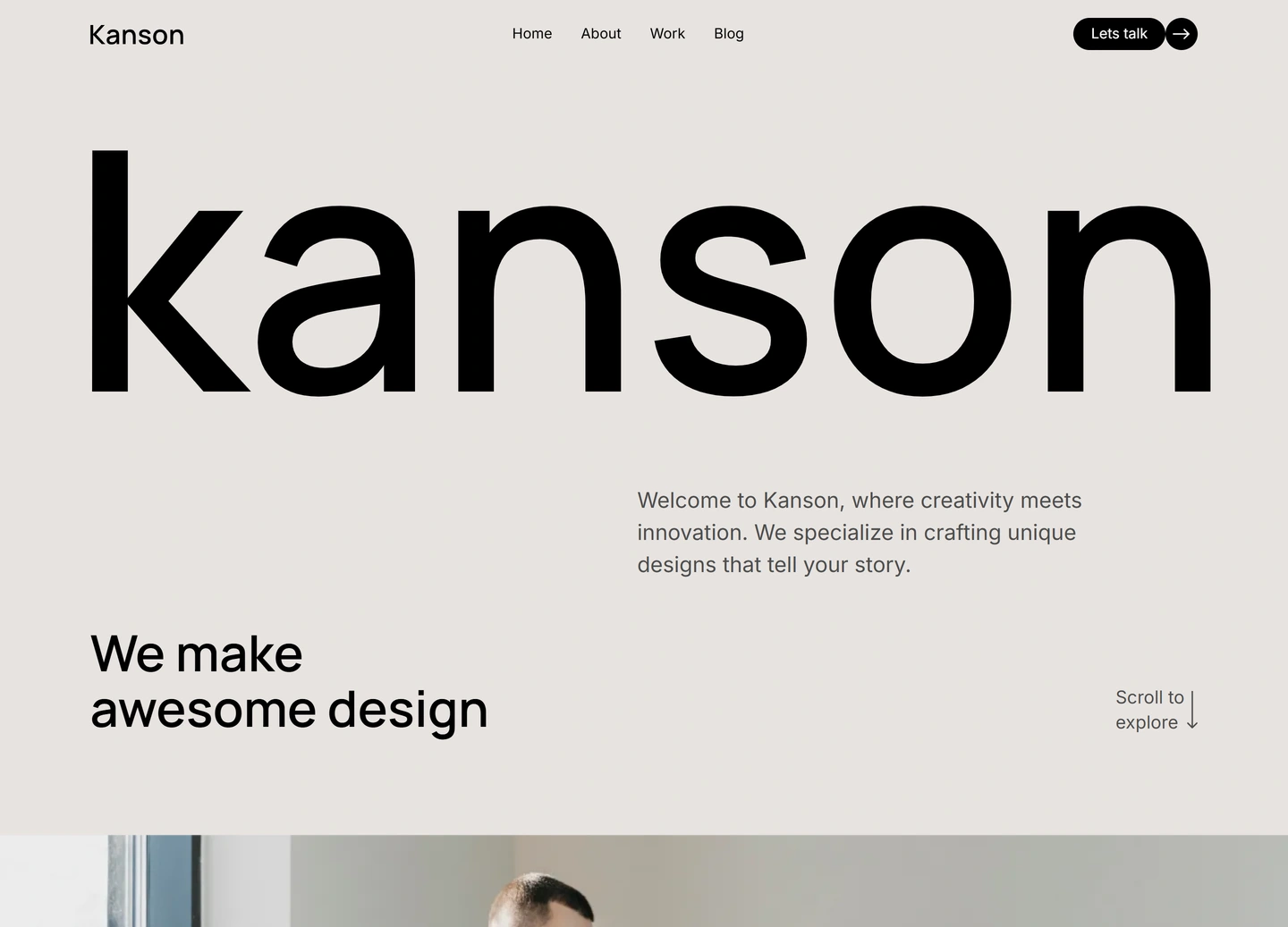 Kanson agency website — Main page