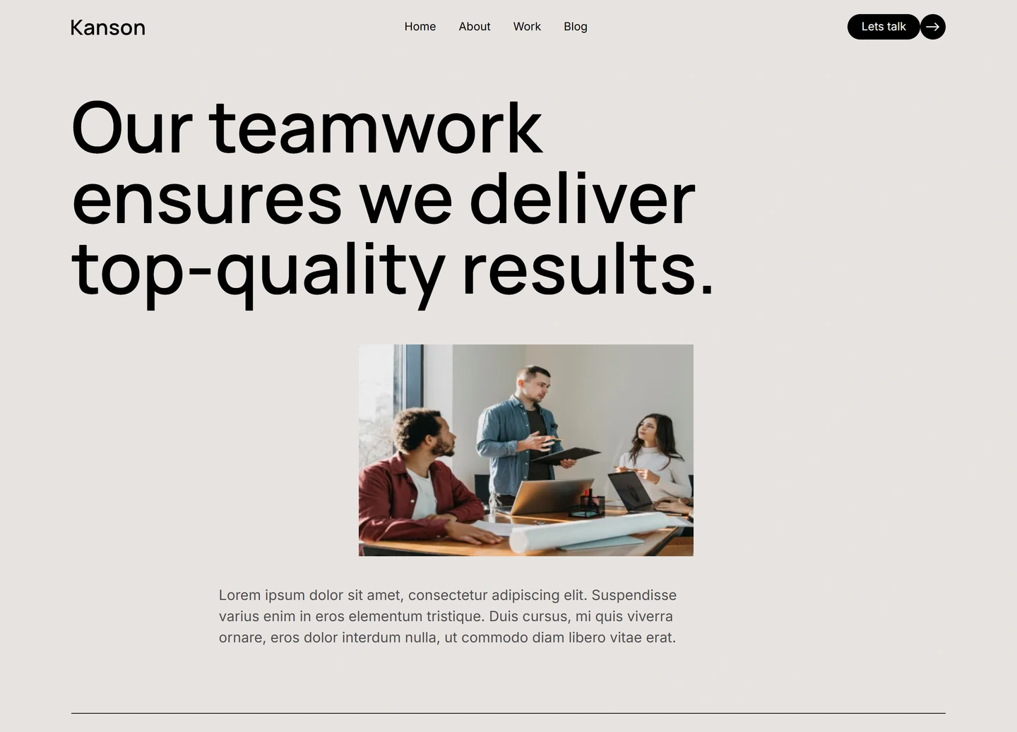 Kanson agency website — About