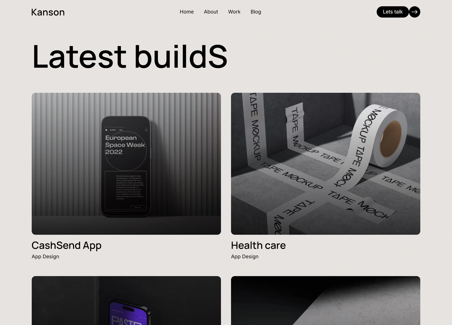 Kanson agency website — Work