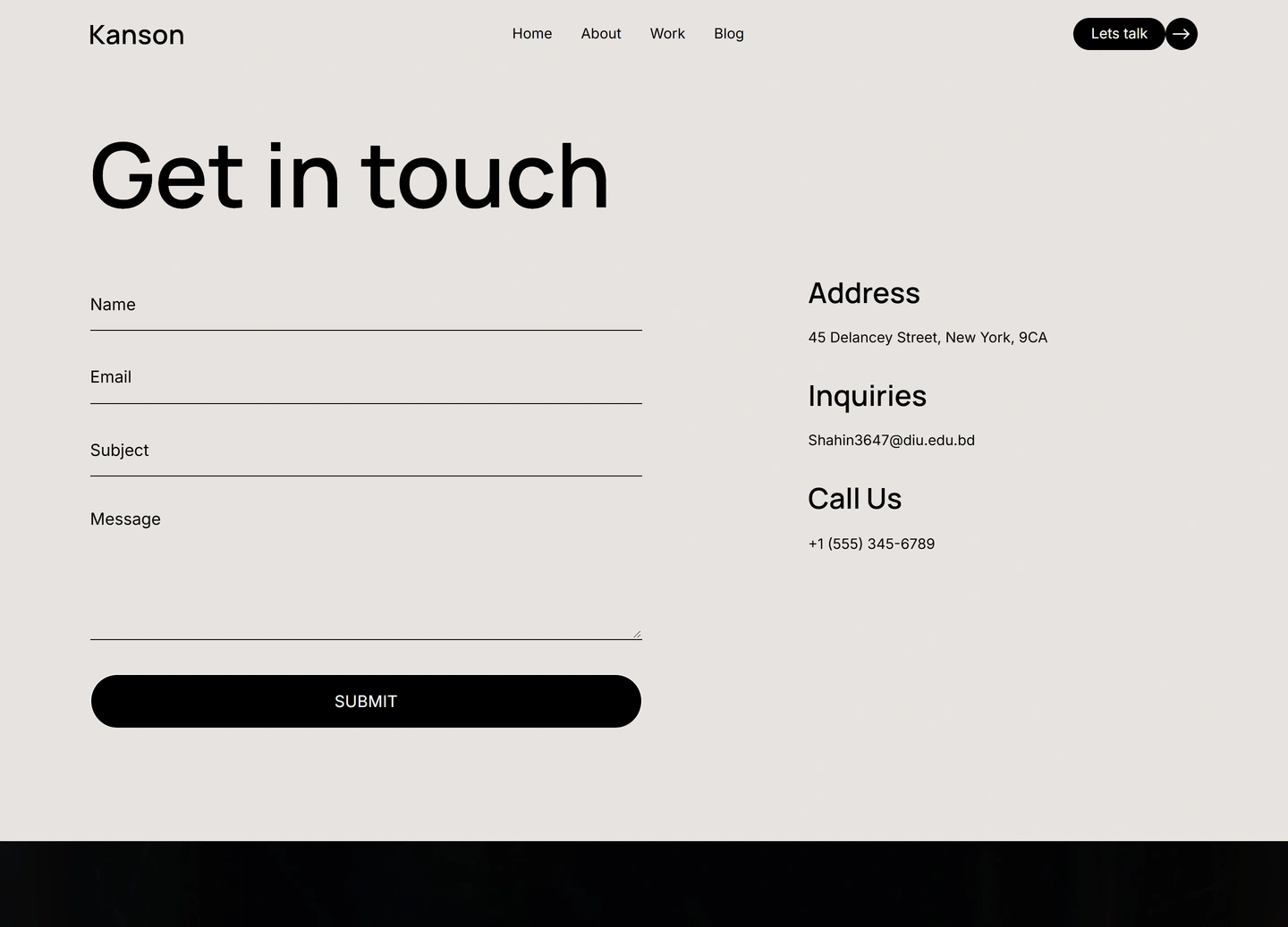 Kanson agency website — Untitled