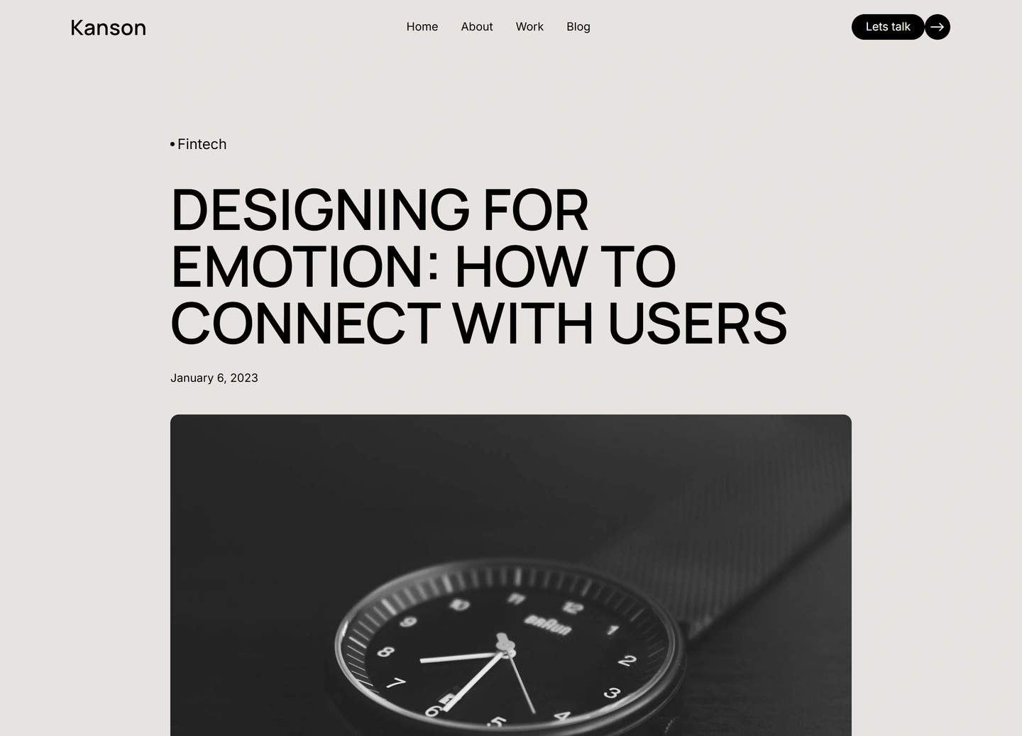 Kanson agency website — Post / 7 of the best examples of beautiful blog design