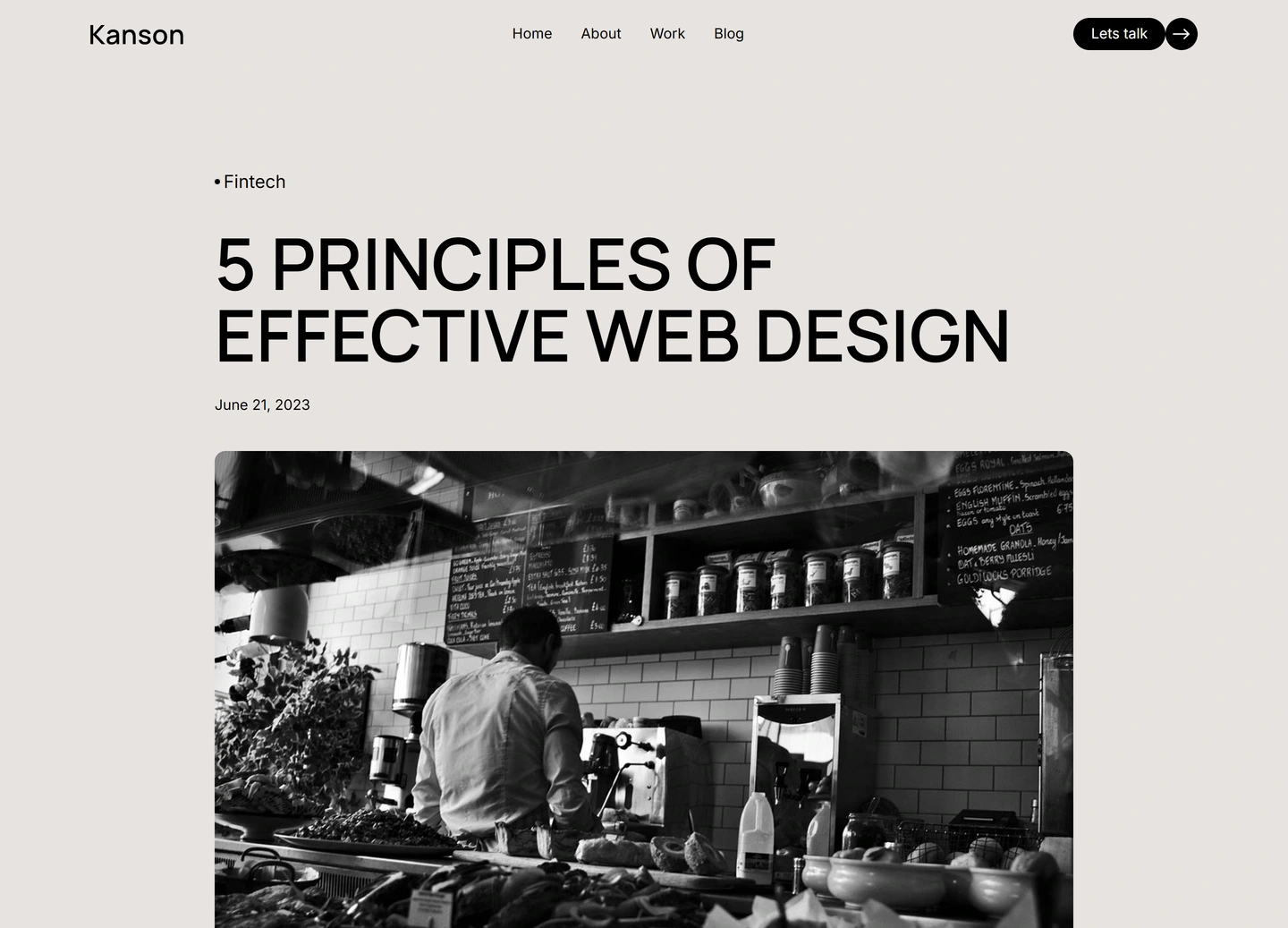 Kanson agency website — Post / 5 principles of effective web design