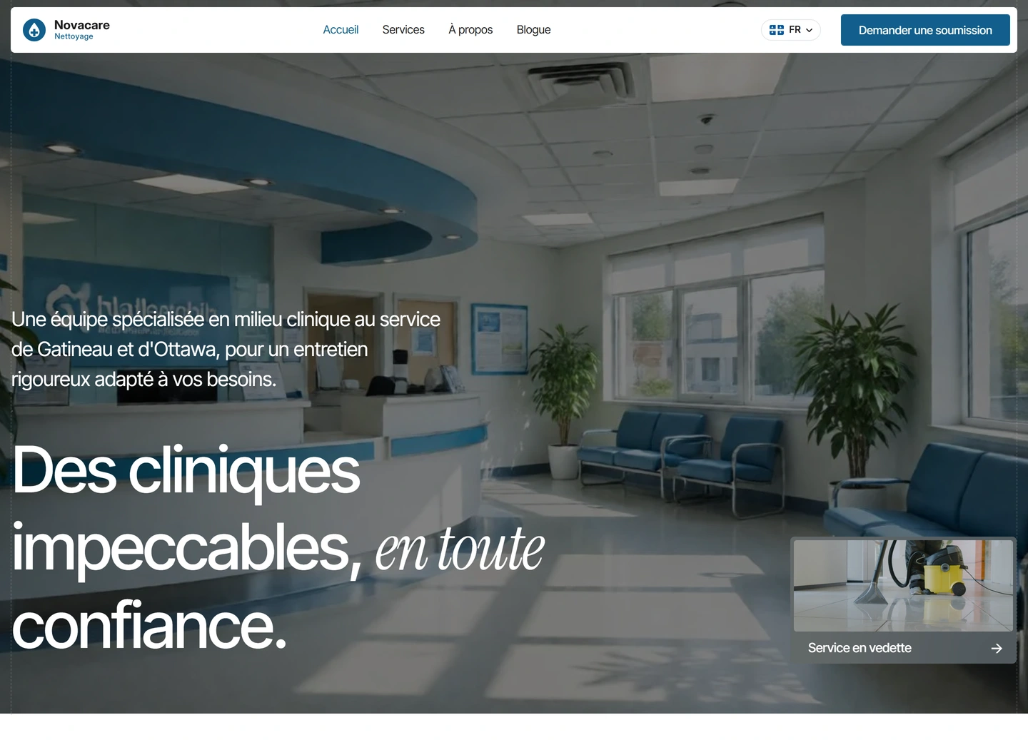 Novacare website — Main page