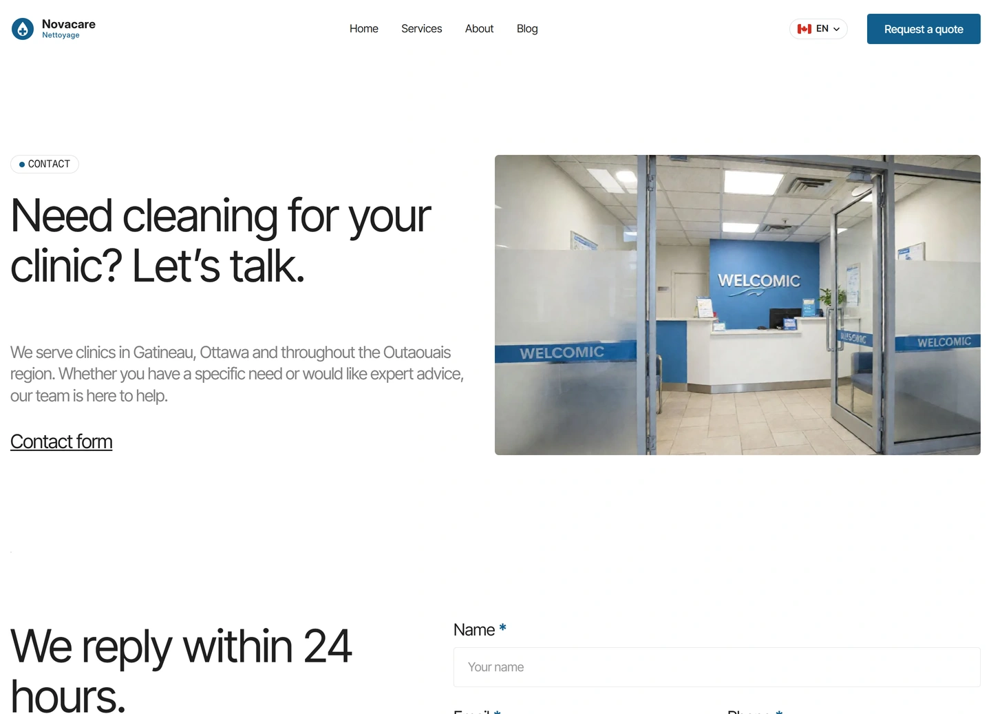 Novacare website — En / contact