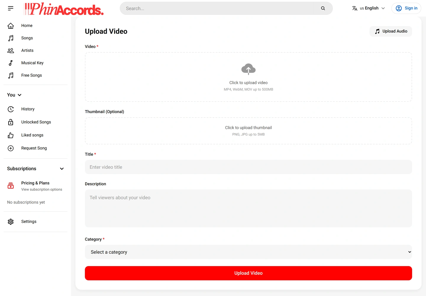 PhinAccords website — App — upload