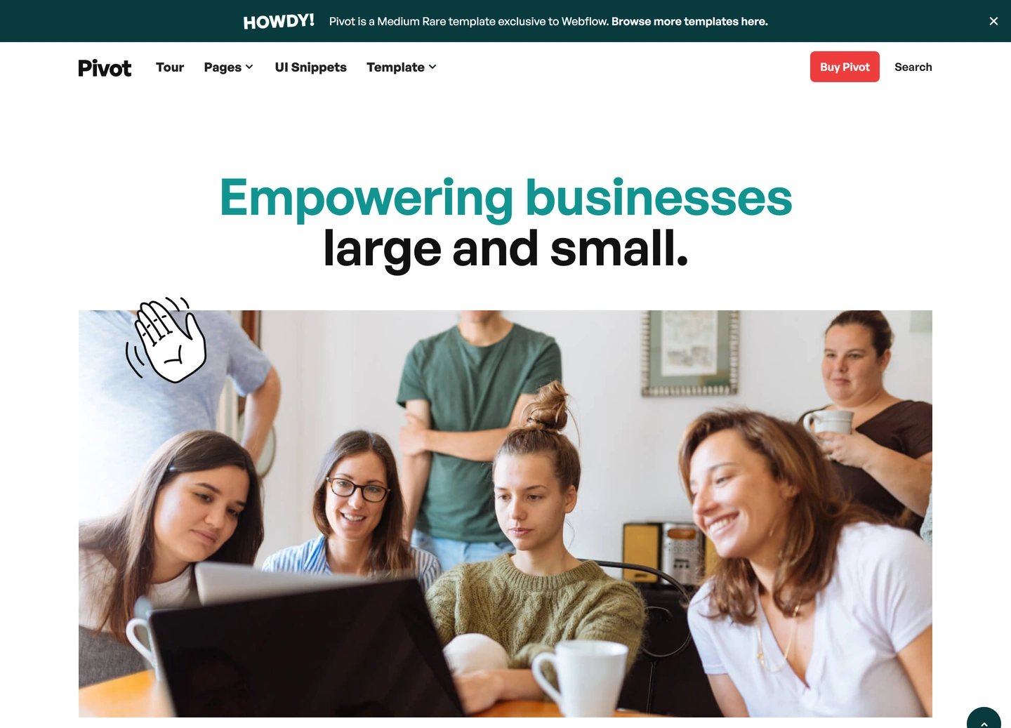 Pivot website — Main page