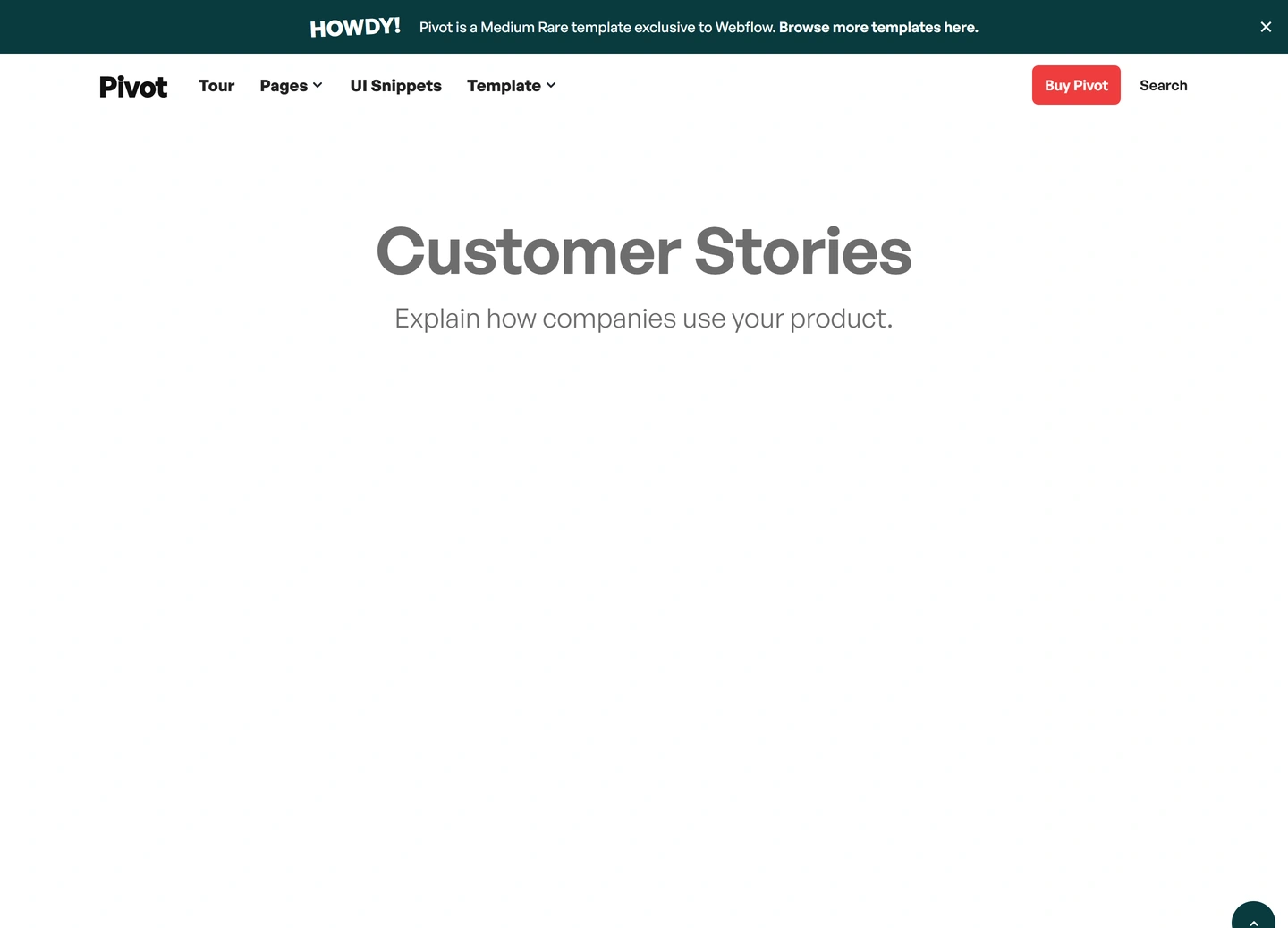 Pivot website — Product / customers