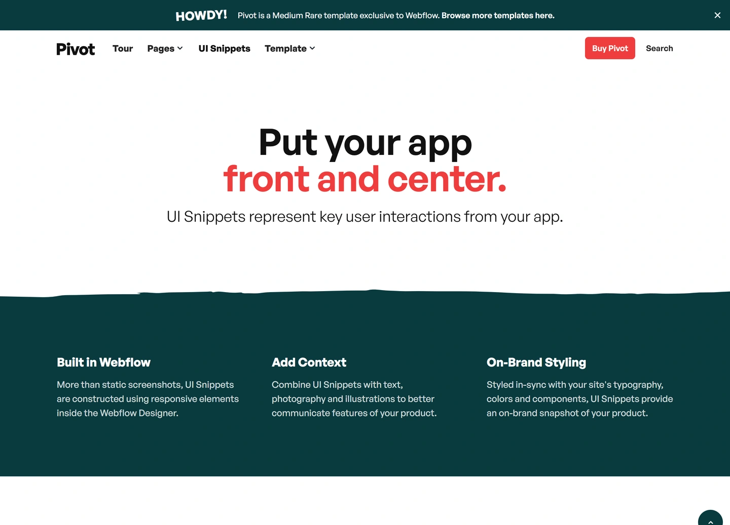 Pivot website — Ui snippets