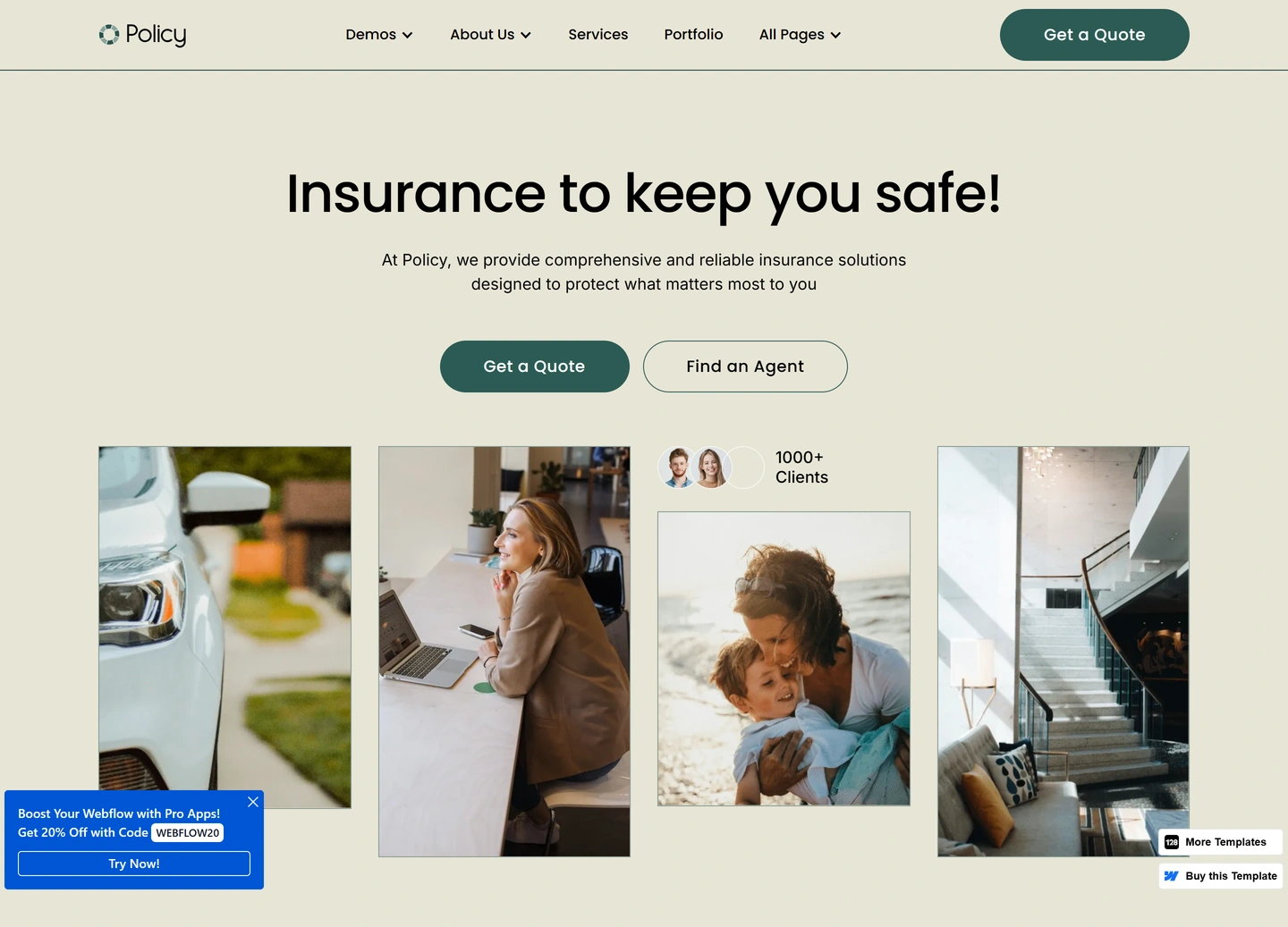 Policy website — Main page