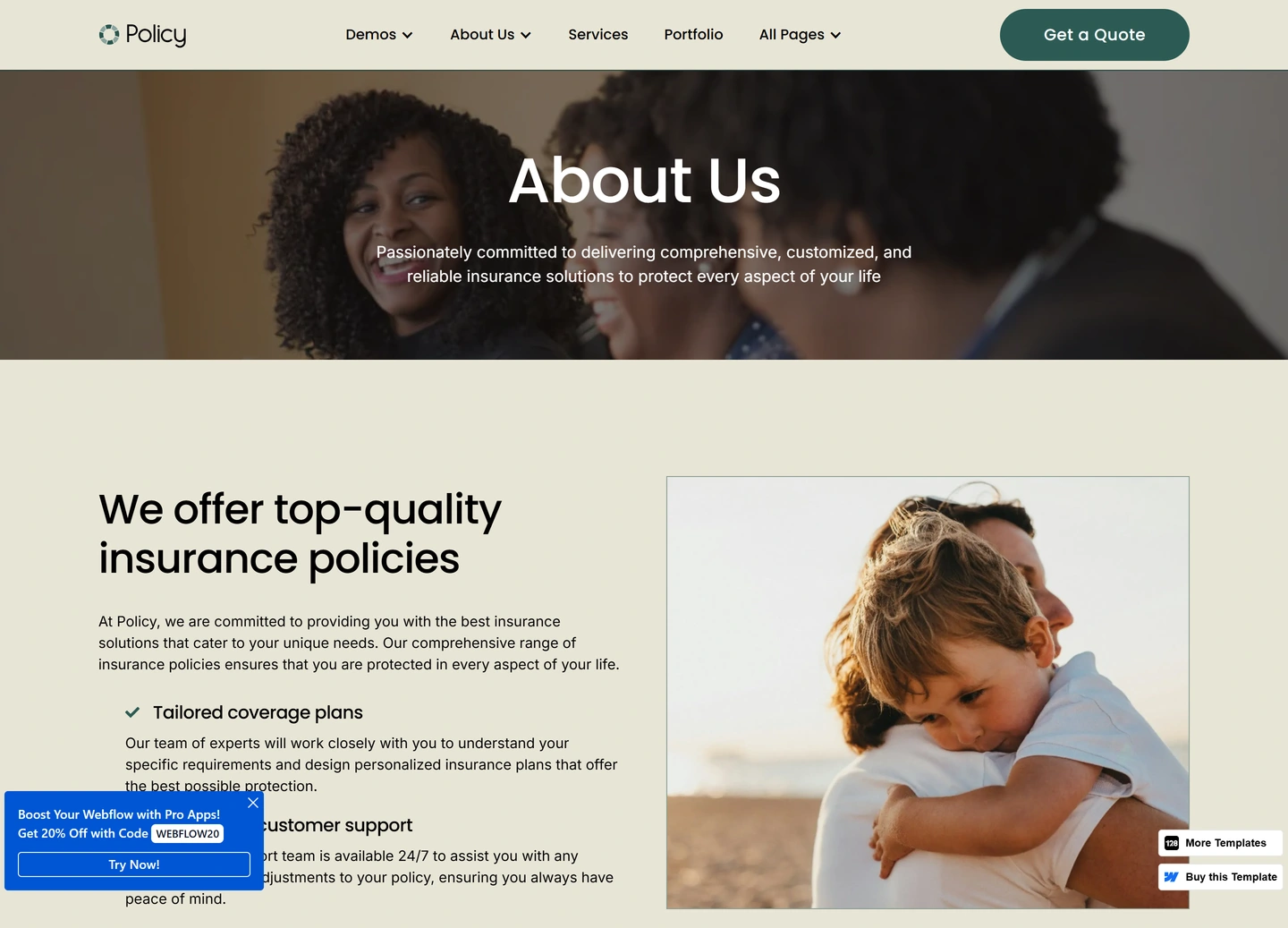 Policy website — About us