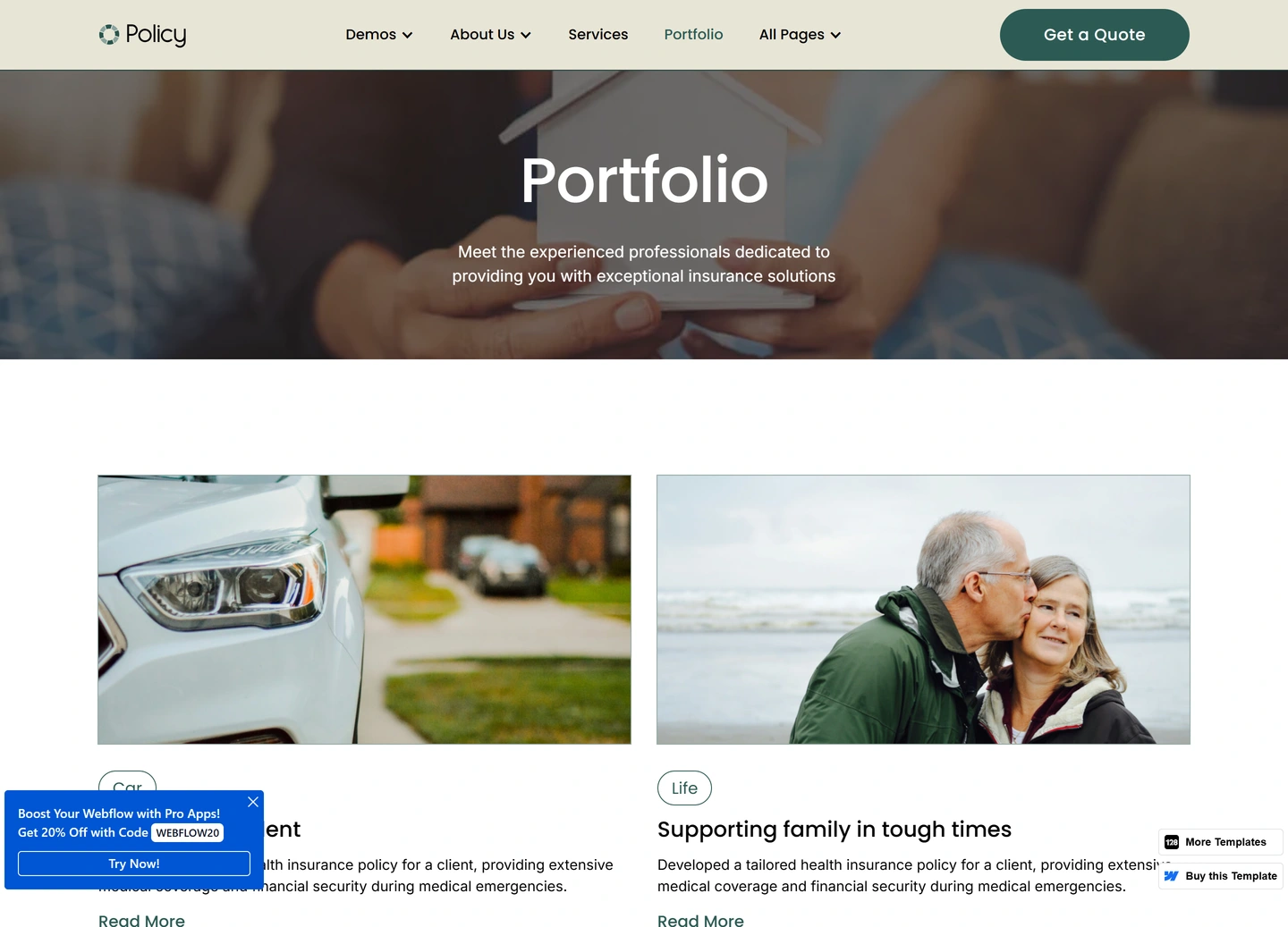 Policy website — Portfolio