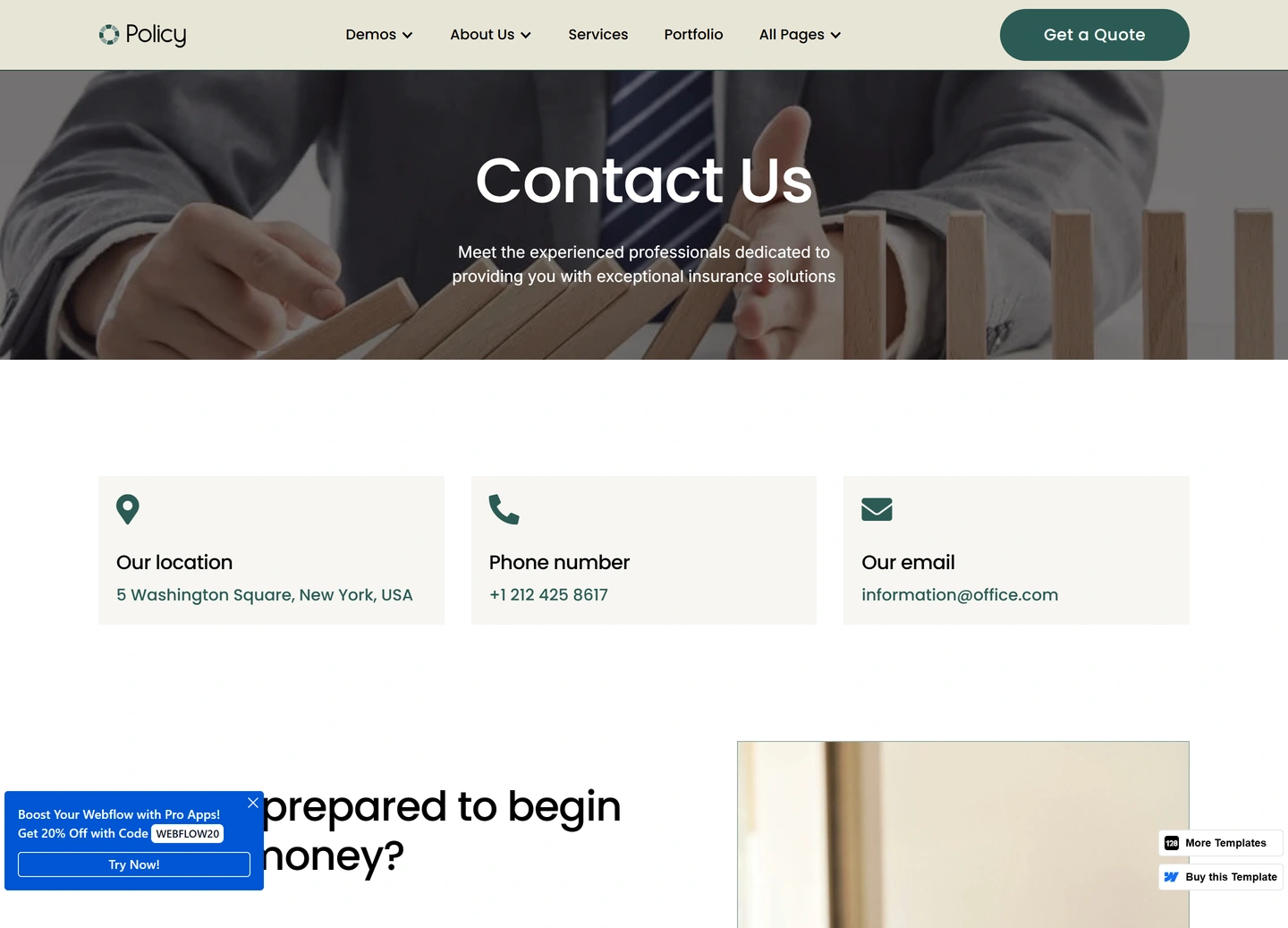 Policy website — Contact us