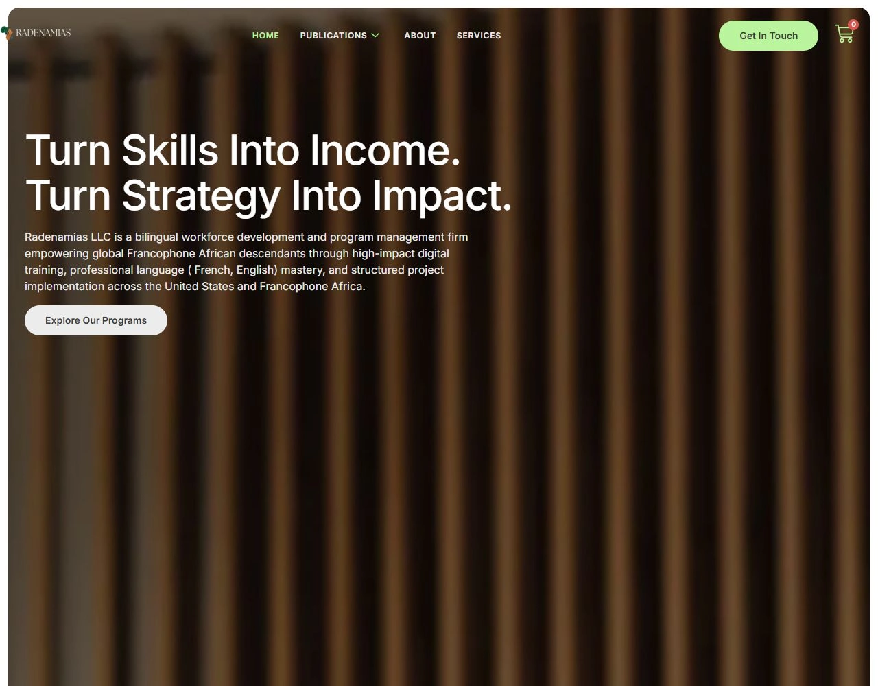 Radenamias website — Home