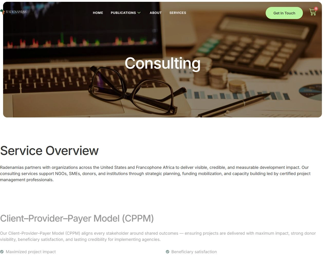 Radenamias website — Consulting