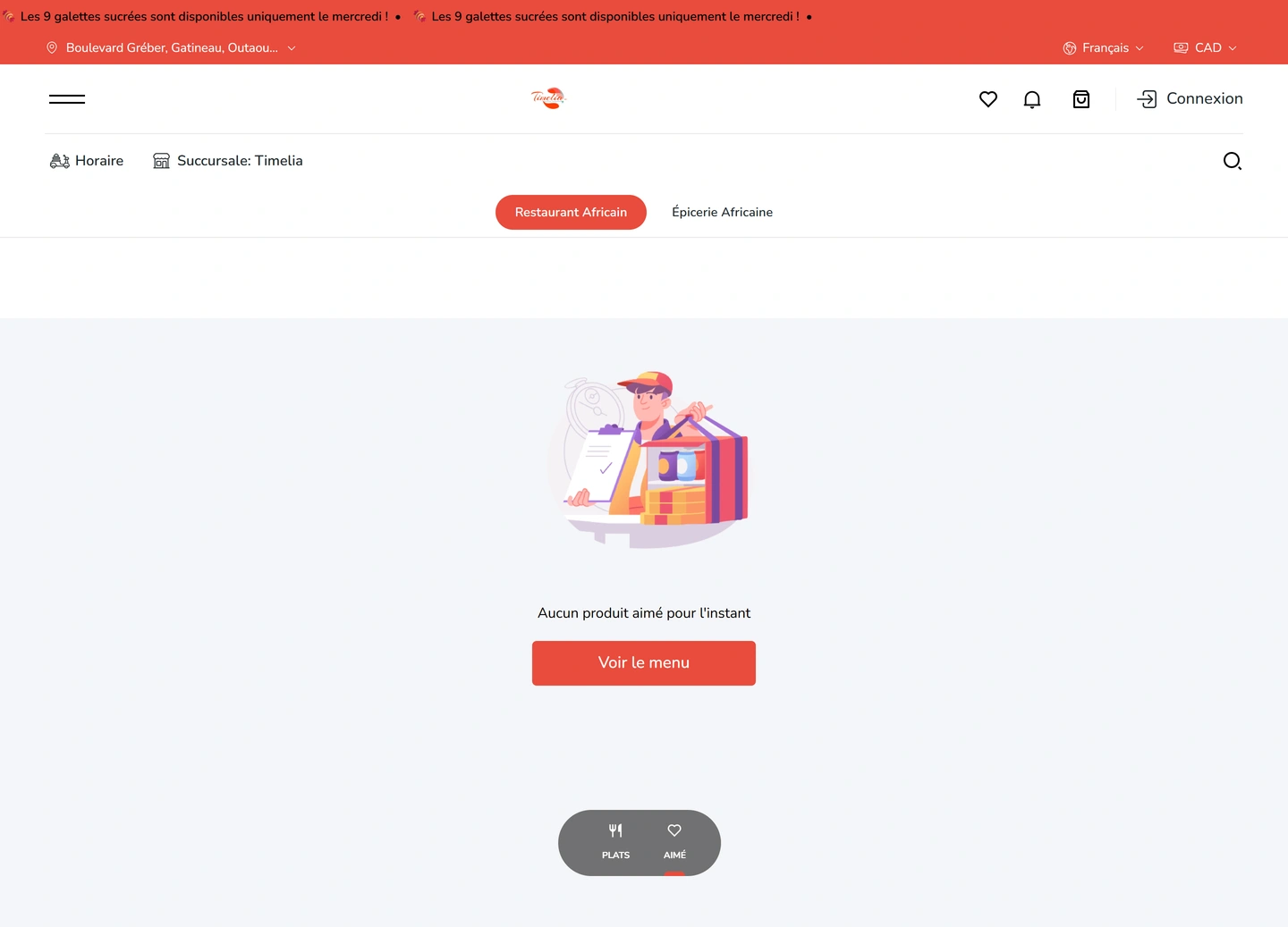 Timelia ordering platform — Liked