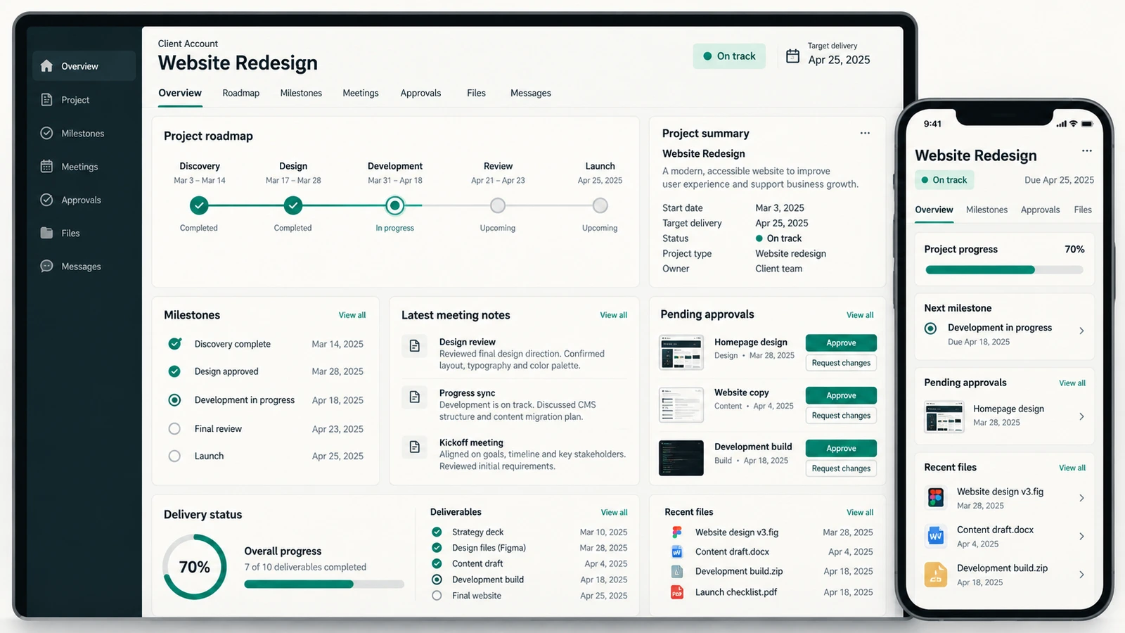 Advertising & social accounts — illustrative service deliverable