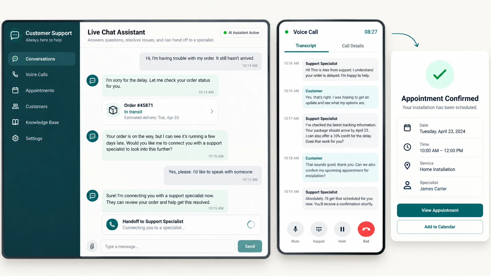 AI assistants — illustrative service example
