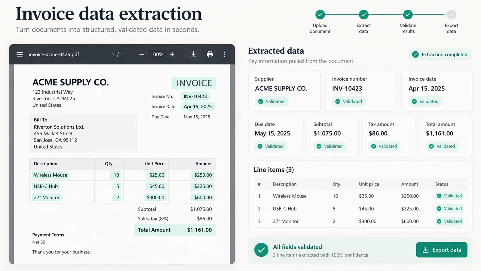 Document AI — illustrative service example