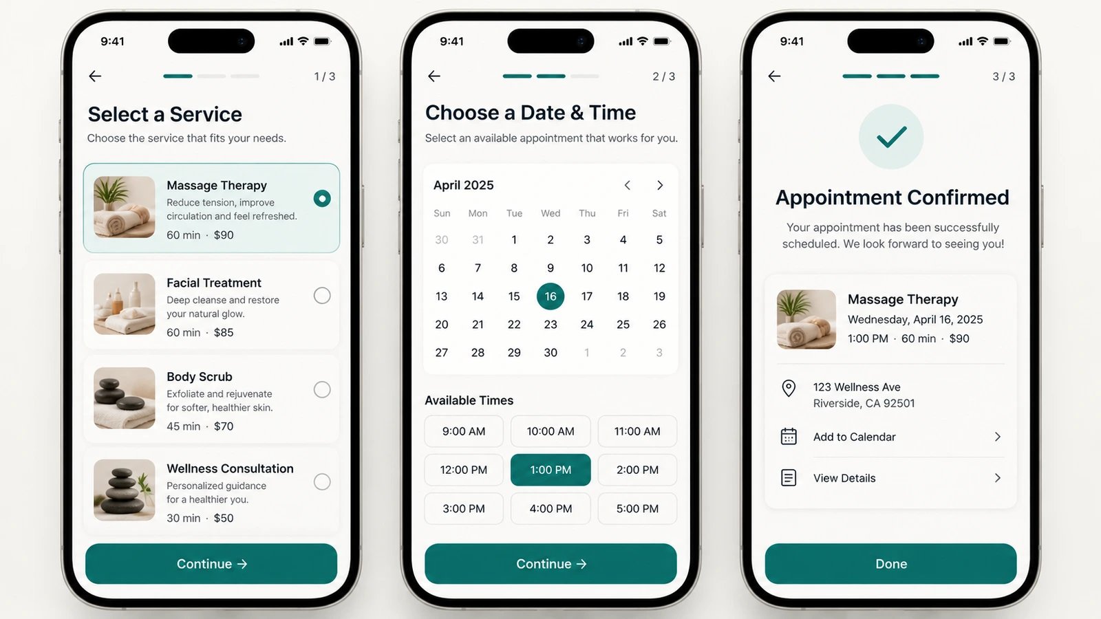 Mobile applications — illustrative service output