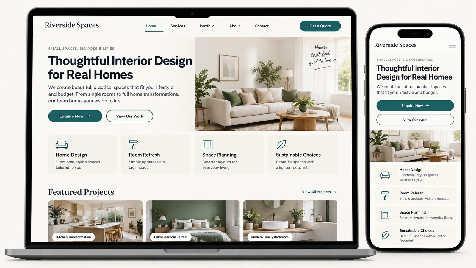 Websites & web apps — illustrative service output